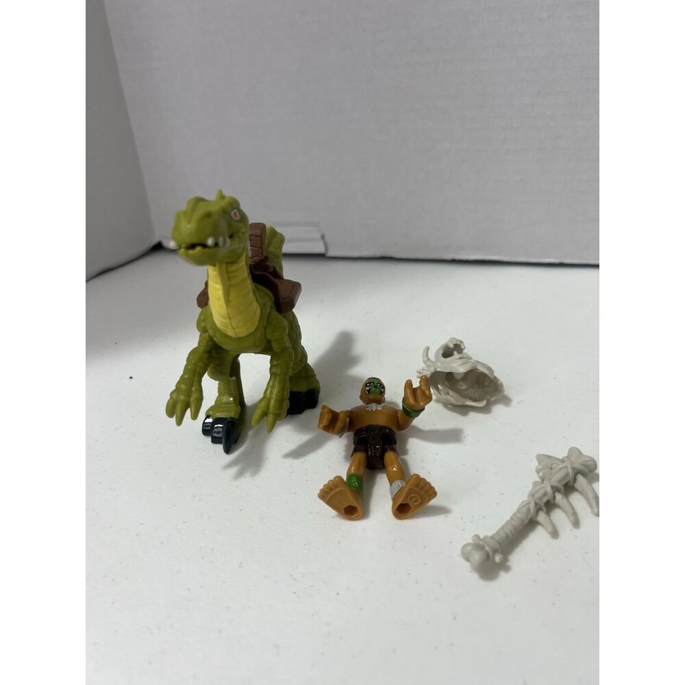 Fisher Price Imaginext Velociraptor Dinosaur With Rider Figure & Bone Armor 2015